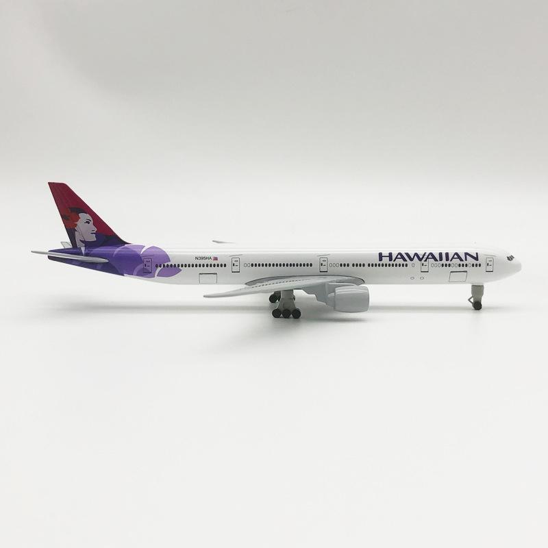 20 см Сплав Самолет Hawaiian Airlines Boeing 777 Модели Самолетов Авиакомпаний с Шасси Детские Подарки Коллекция Авиационная Игрушка