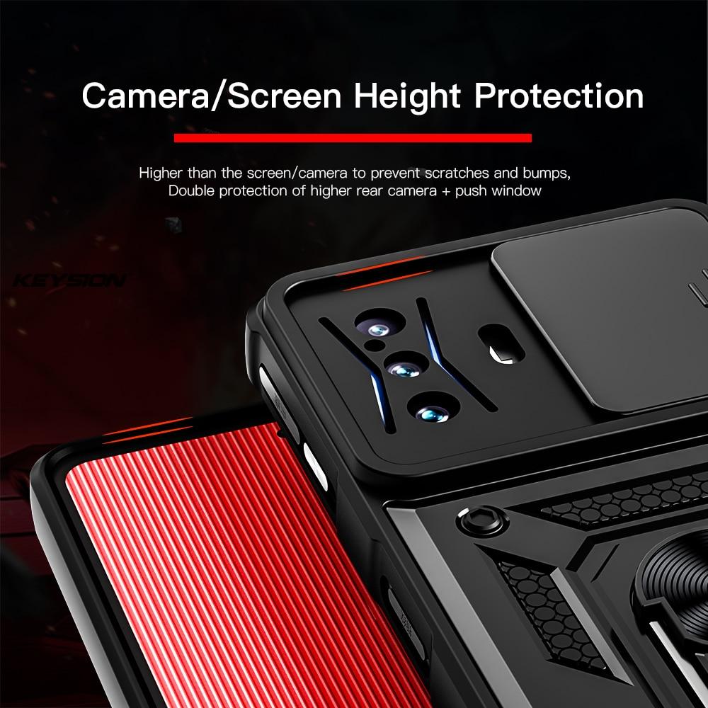 KEYSION Противоударный чехол для Xiaomi POCO F4 GT F3 5G F3 GT, защитный чехол для камеры с push-pull, чехол для телефона Redmi K50 Gaming K40 Pro