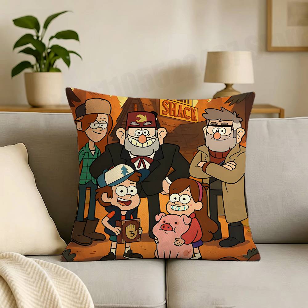 GGravity Cute FFalls Cartoon Printing Pillowcase Customized Pillow Cover for Sofa Home Decor