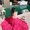 Women's Summer Holiday Seaside Hanging Neck Backless Big Swing Long Dresses