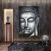 Серебряный цвет, винтажный холст с изображением Будды, художественные принты и постеры, настенные панно в китайском стиле, буддизм, Куадрос для гостиной