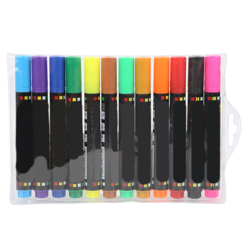 12Pcs Whiteboard Pen Multifunctional Colorful Fast Drying Painting Marker for Graffiti Writing