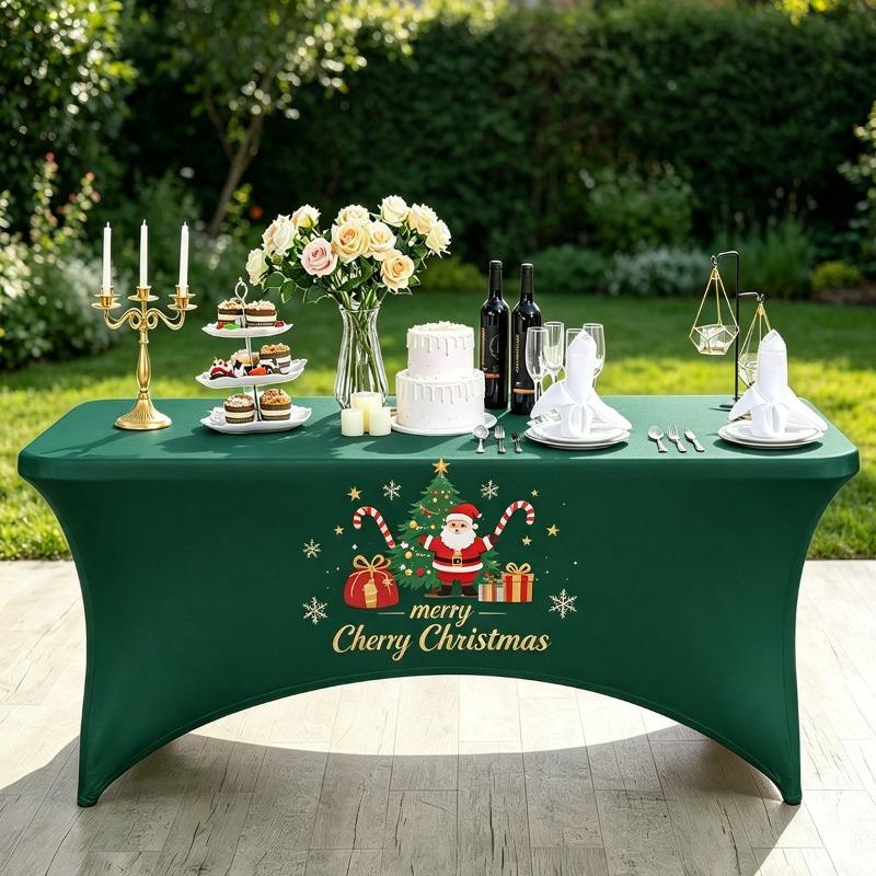 1pcs Christmas Home Decoration Tablecloth Cover Milk Silk Tablecloths Restaurant All Inclusive High Elasticity Table Cloth Mat