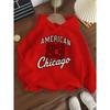 Autumn/Winter Boys' and Girls' Hooded Sweatshirts with Chicago Digital Print Casual Sports Tops