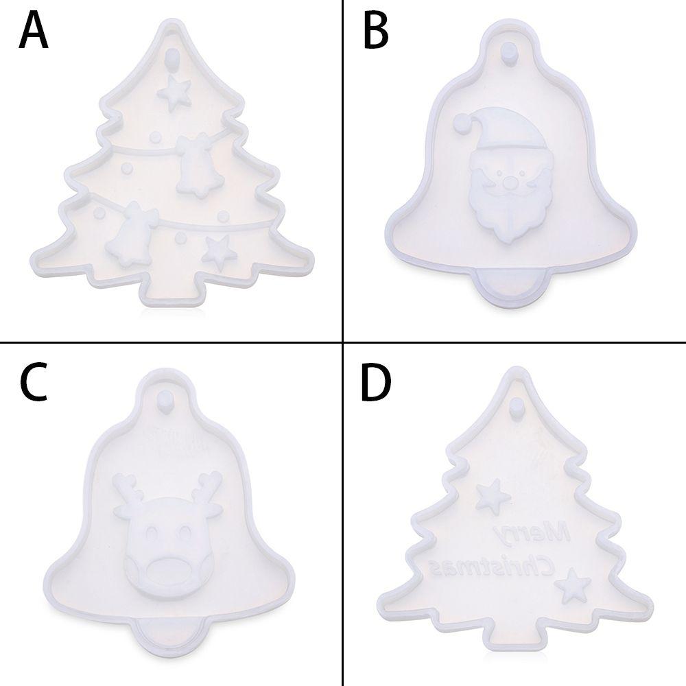 Подвесные бирки Рождественская елка Кристальная смола Форма Эпоксидная смола Формы Рождественское украшение Силиконовая форма