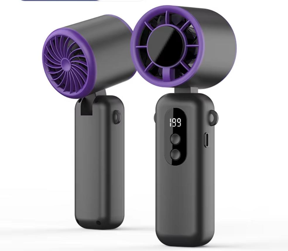 Small Handheld Fan High-speed Ice Cooling ABS Material Mini Outdoor Portable Gift Neck-Hanging Electric Fan