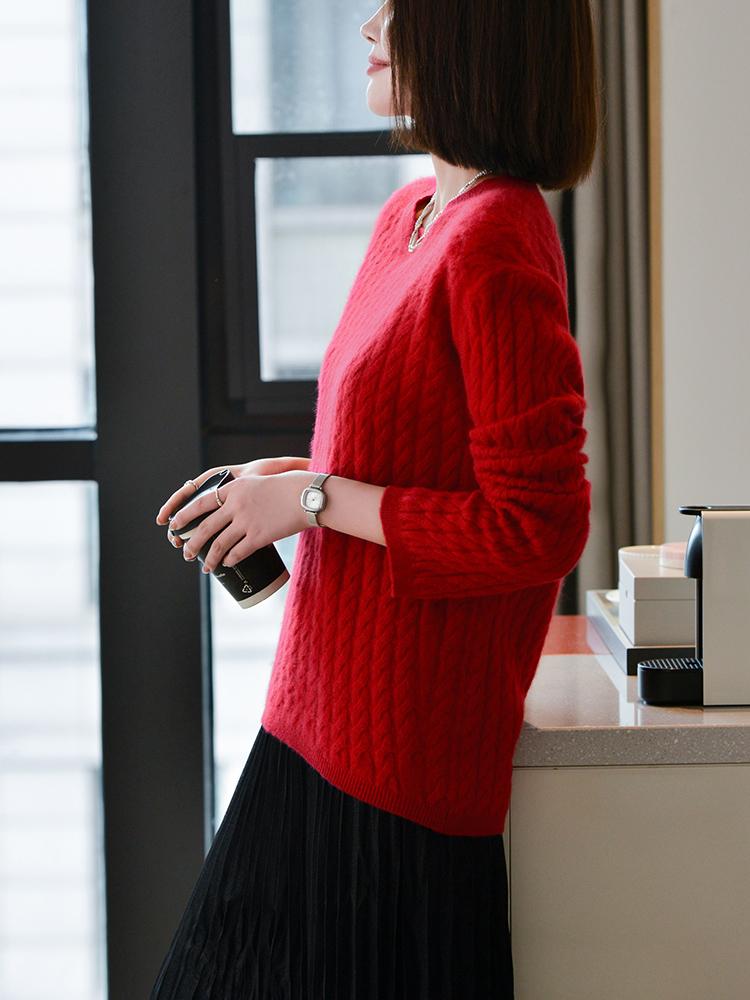 Женский кашемировый свитер Qinghe кашемир 30% кашемир 70% шерсть осенне-зимний кашемировый пуловер мягкий и теплый