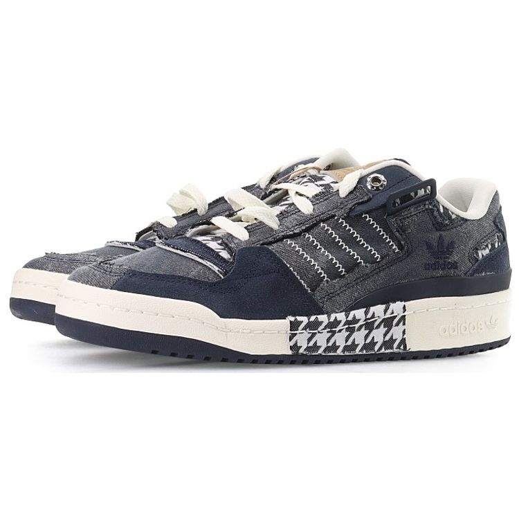 adidas Originals Forum Exhibit Low Деним Удобные Низкие Кроссовки Унисекс Черный Серый HQ8418
