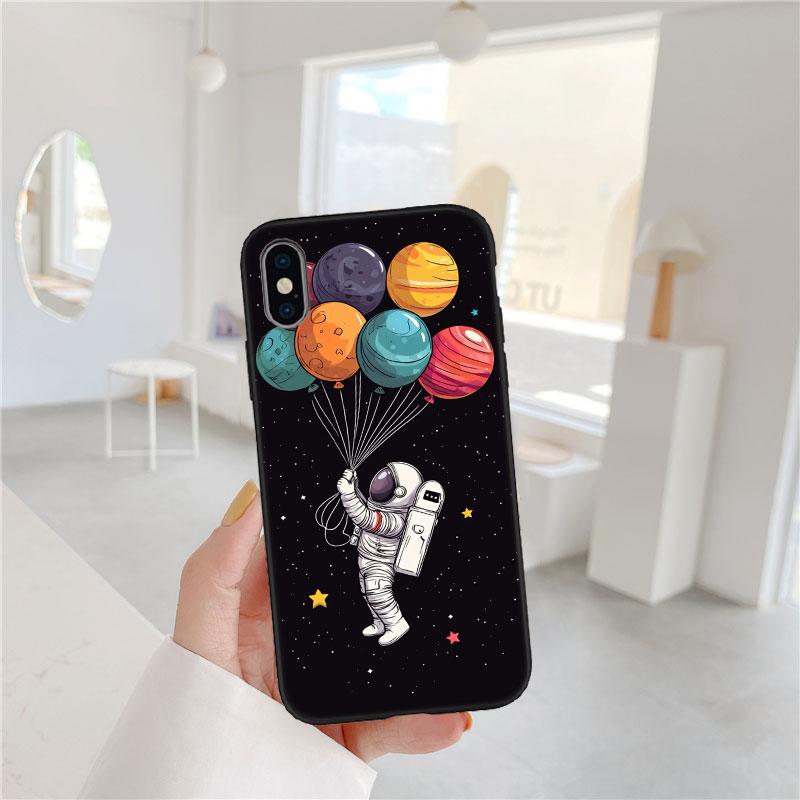 CJ12 Astronaut Space Moon Phone Case for Samsung Galaxy Note 10 20 S23 S24 S25 Ultra FE Plus Edge Lite A02S A35 A07 A17