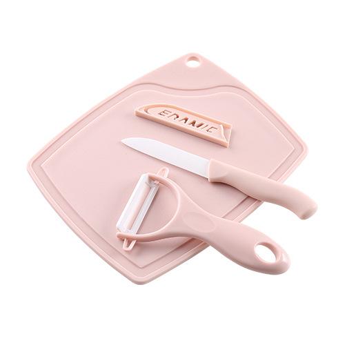 Кухонный набор из трех предметов, керамический набор ножей для фруктов, мини-пластиковая разделочная доска, нож для чистки овощей, бытовой маленький нож, кухонные гаджеты