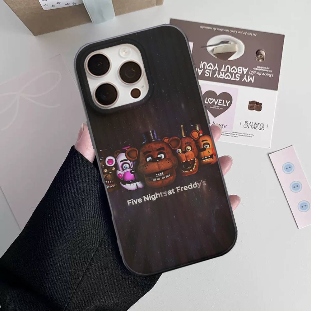 AmineF- Fnaf F-Five-nights-At-Freddys Чехол для телефона iPhone 16 15 17 Pro 13 14 Pro Max Plus Мягкая силиконовая накладка с волнистым узором