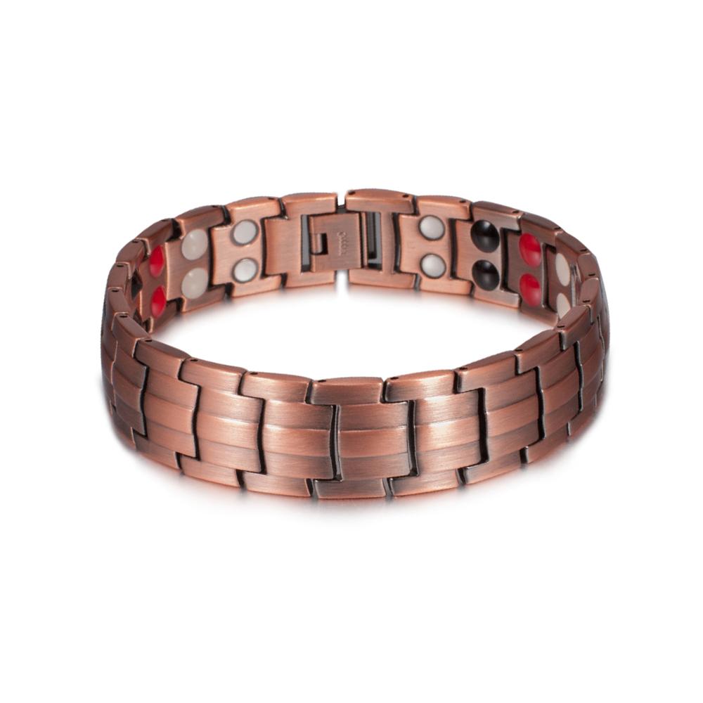 Ikuinen Magnetic Bracelet Pure Copper Men's Hand Bracelets 15mm Germanium Bracelet Male Balance