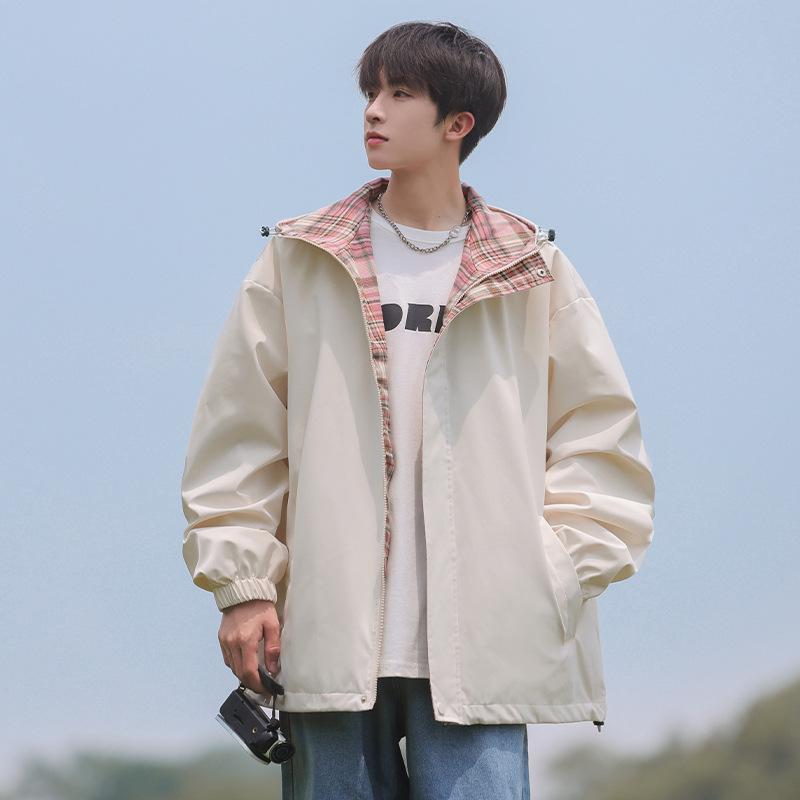 American Plaid Jacket for Men and Women In Spring and Autumn New Loose Casual Waterproof Windproof Charge Jacket