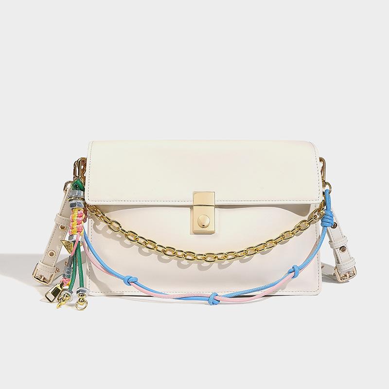 2025 Spring/Summer New Fashion Versatile Small Square Bag Messenger Chain Underarm Biker Bag Single Shoulder Crossbody Women's Bag Trendy