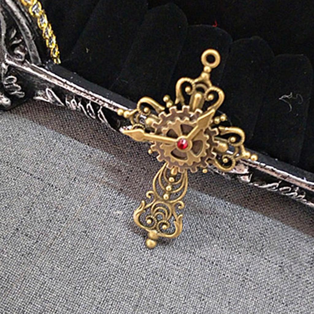 Унисекс Стимпанк Брошь Лацканный значок Крест Часы Значок Косплей Сплав Лацканные значки Металлические значки Брошь на воротник