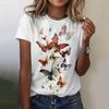 Женская футболка с графическим принтом бабочки, летние повседневные топы с короткими рукавами, уличная модная футболка с круглым вырезом, женская одежда большого размера