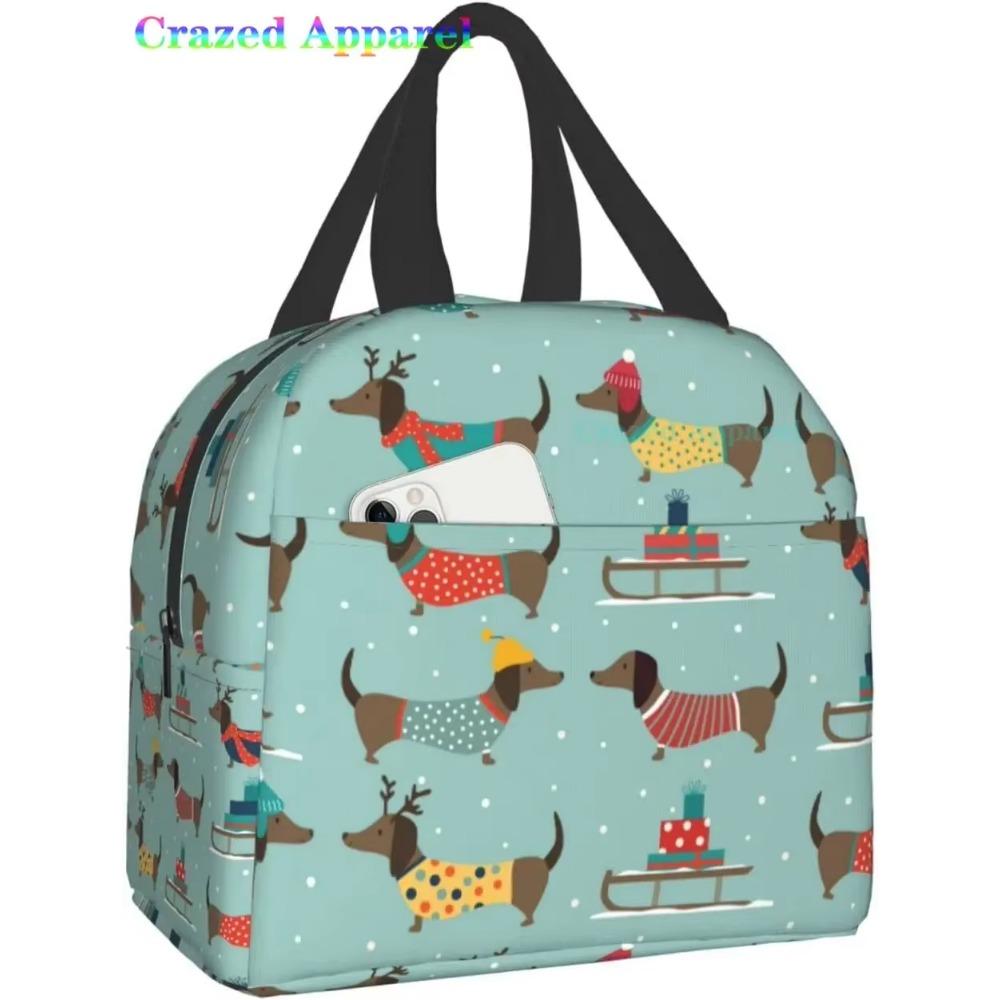 Ucsaxue Dogs I Love My Pet I Love Dachshund Lunch Bag Travel Box Work Bento Cooler Многоразовые сумки для пикника Изолированные сумки