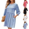 Women's Casual Fashion Sexy Solid Color Loose Three-quarter Sleeve Dress