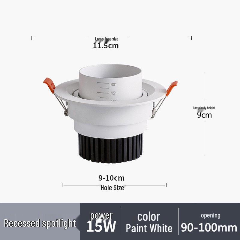 Светодиодный зумируемый встраиваемый потолочный светильник-спот на гибкой ножке для гостиной
