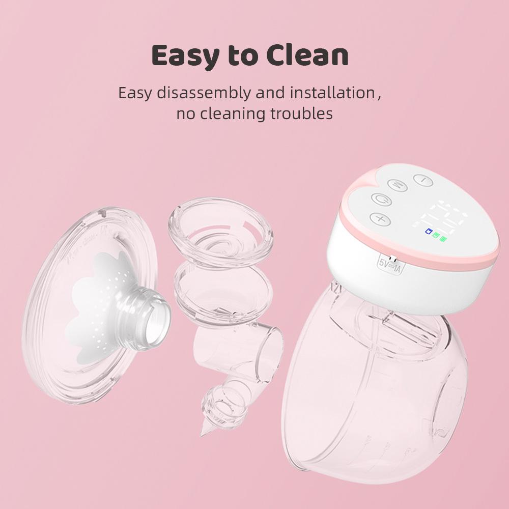 Переносной молокоотсос Электрический молокоотсос без помощи рук для грудного вскармливания 4 режима 12 Низкий уровень всасывания