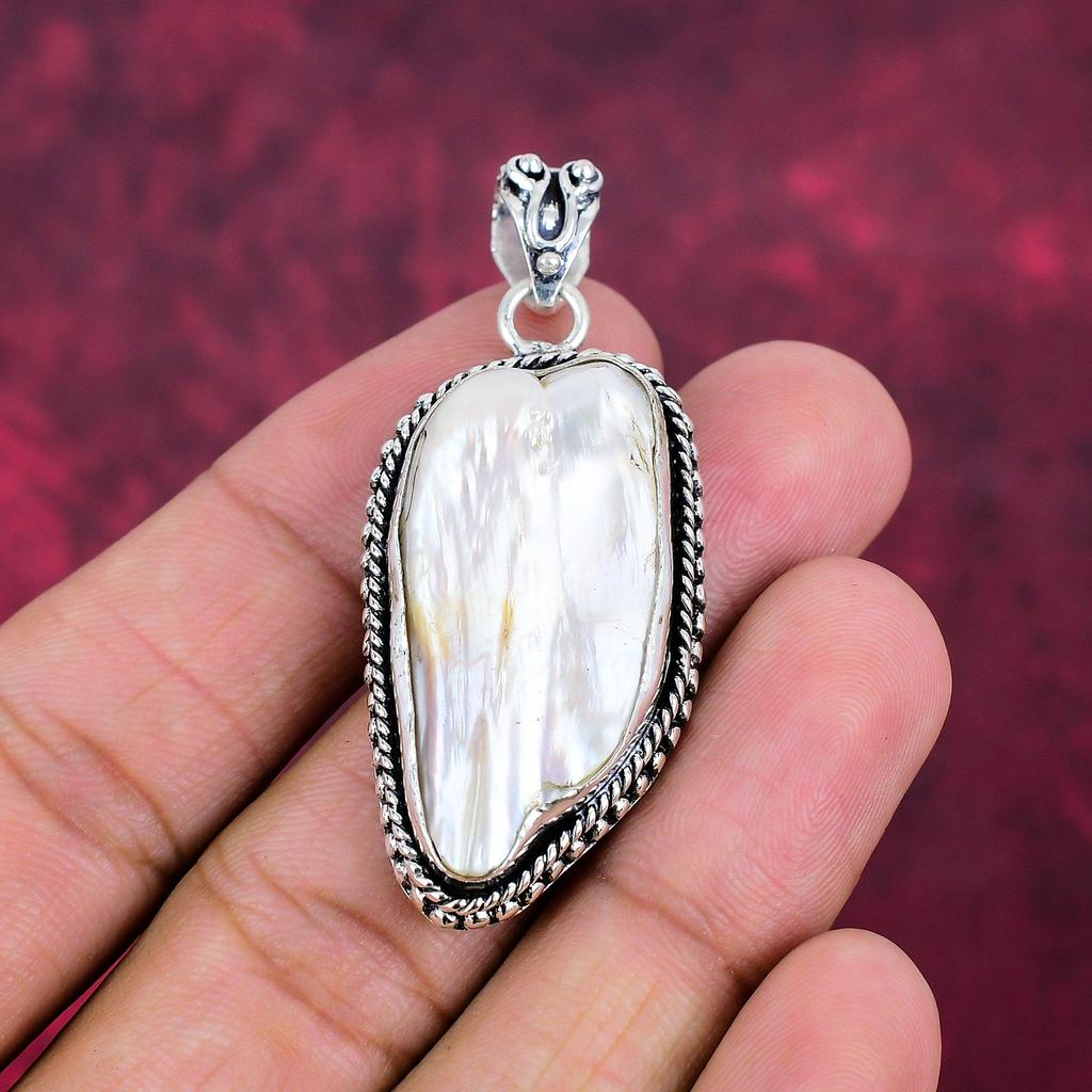 Подвеска из стерлингового серебра 925 пробы с жемчугом Biwa, ювелирные изделия с подвеской из драгоценных камней ручной работы, подарки для жены, абсолютно новый кулон