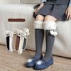 Long Tube Sock Plush Hosiery Autumn&Winter Bow Socks Fashion Design Lamb Wool Stocking  Women