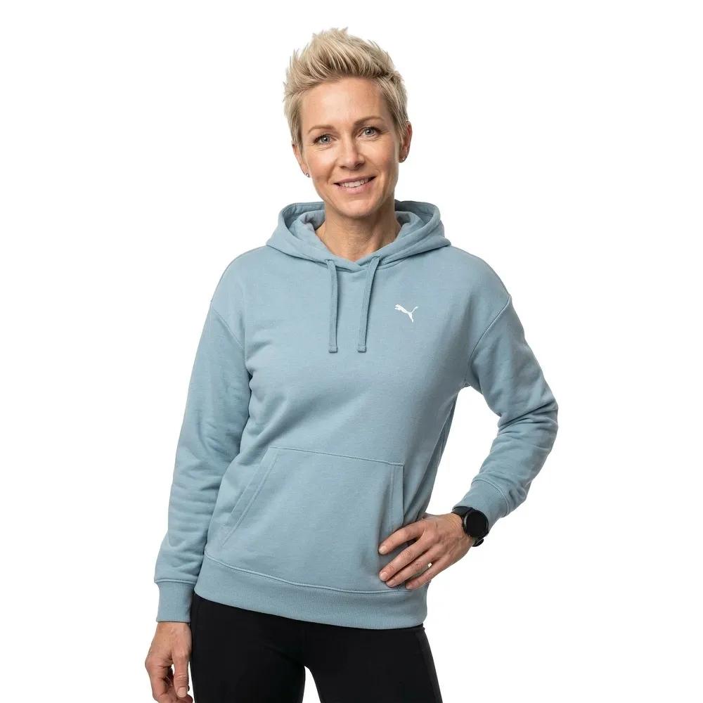 PUMA Ess Comfort Hoodie Pullover French Terry Blue