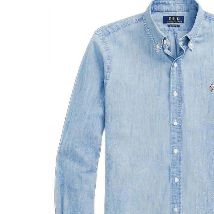 Polo Ralph Lauren FW22 Solid Logo Embroidered Polo Shirt Men Shirts Blue MNPOWOV16820203-400