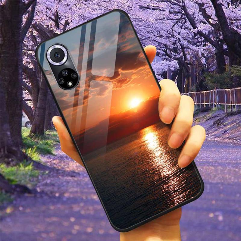 Чехол для Honor 50 Pro Закаленное Стекло Звездный Мрамор Жесткая Задняя Крышка для Телефона Huawei Honor 50 Чехлы Honor50 Защитные