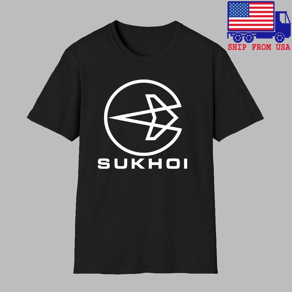 SUKHOI Aeroplane Russian Aerospace Men#039;s Black Size S5XL Unisex T-Shirt
