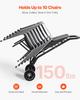 VEVOR Folding Chair Rack, 150 LBS Capacity, Heavy-duty Chair Cart for Stacking 10 Chairs, Multi-Function Metal Chair Storage Dolly with Rubber Wheels