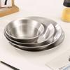 4PCS/SET Stainless Steel Outdoor Dining Plate Bowl Straw Hat Design Dessert Plate  Easy To Clean