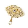 Sunspicems 2023 Women's Gold Brooch Flower Crystal Wedding Jewelry Bridal Gift