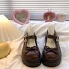 Модные туфли-лодочки в японском стиле Лолита для женщин, женская обувь с бантом, круглый носок, платформа, средний каблук, готические Мэри Джейн, стильные, новейшие, 39