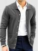 Мужской кардиган с лацканами 2025: Европейский и Американский Осенне-Зимний Свободный Модный Однобортный Карманный Свитер-Пальто