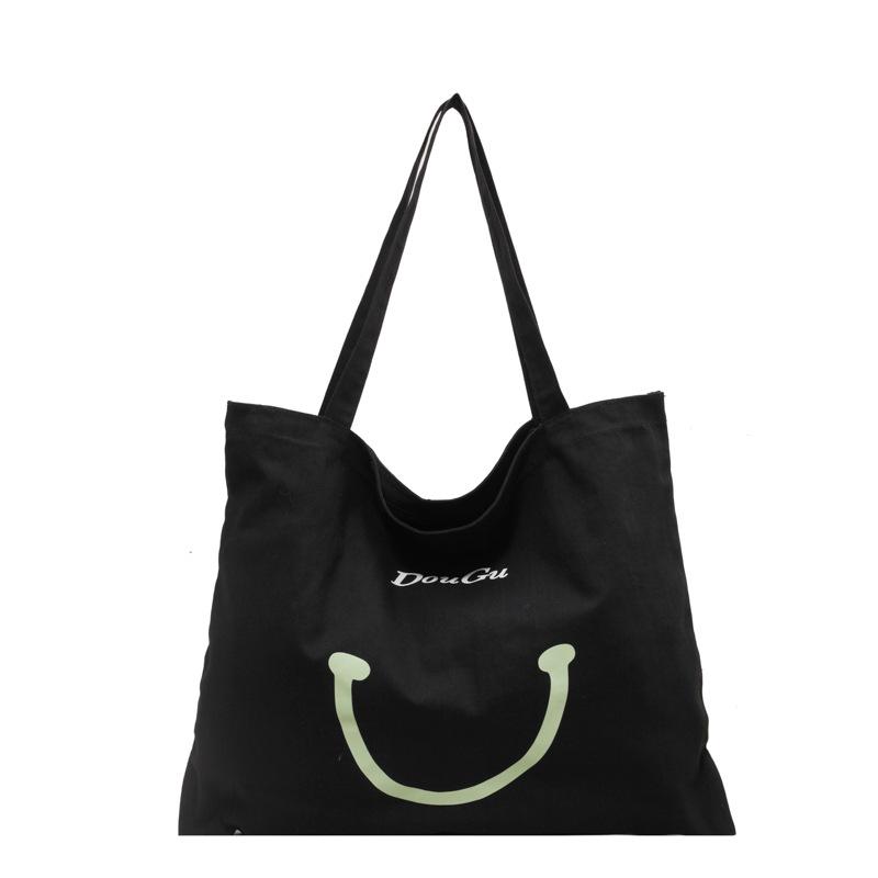 Сумка через плечо со смайлом, женская сумка, большая вместительная сумка для студенток