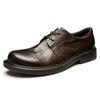 Мужские деловые повседневные кожаные туфли с низким верхом, мужские туфли с круглым носком, зеленые кожаные туфли на шнуровке, маленькие мужские кожаные туфли