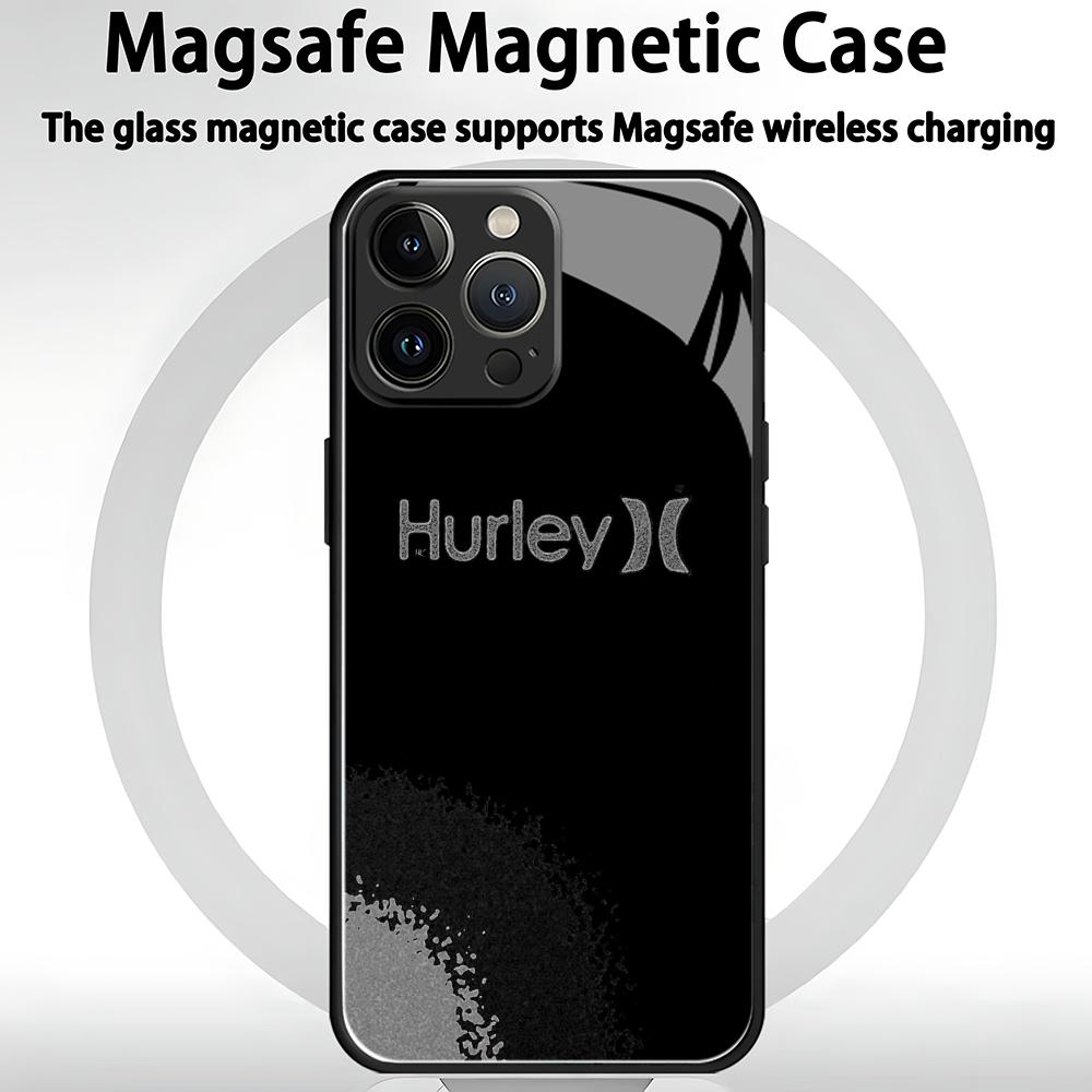 Hot Brand Hurley Phone Case For iPhone 17 air 16 e 15 14 13 12 11 Plus Mini Pro Max Glass Magnetic Case