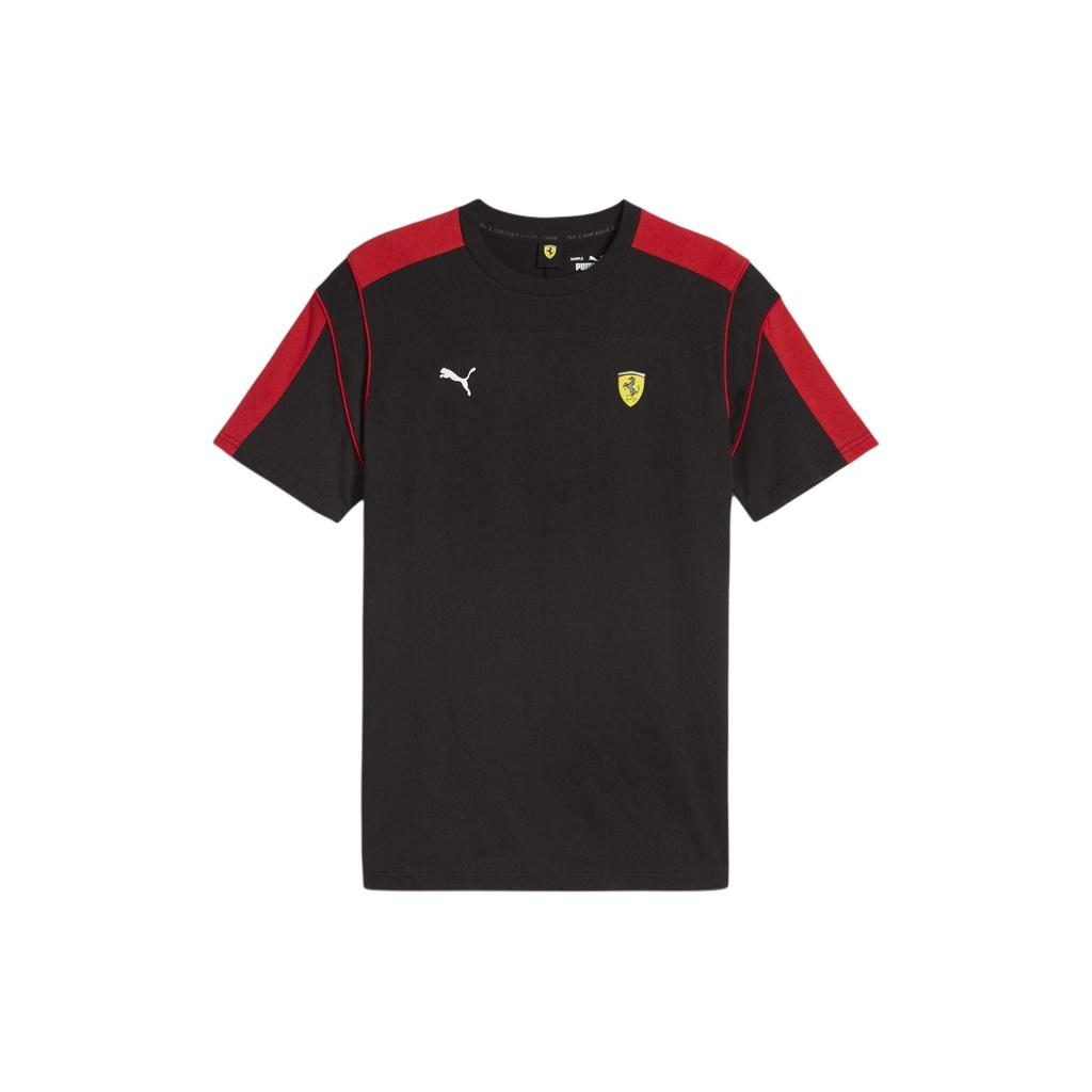 Puma Ferrari Racing Series Small Logo Print Casual Crew Neck Short Sleeve Breathable T-Shirt Men Tops Black 623811-01