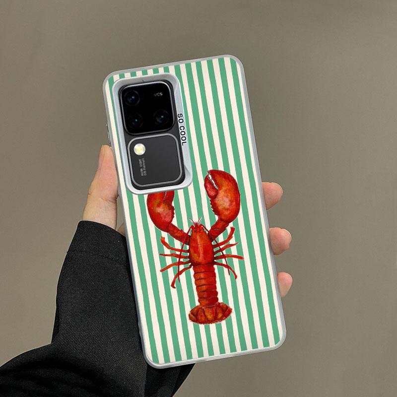 Для Samsung Galaxy S25 S24 S23 S22 Ultra Plus S21 S23 S24 FE Лазерный Чехол для Телефона Разноцветные Морские Организмы Полосатая Базовая Расцветка Чехлы