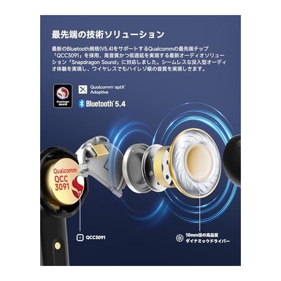 [VGP 2025 Золотая награда] Беспроводные наушники EarFun Air Pro 4 Bluetooth 5.4/Адаптивное гибридное шумоподавление 50 дБ/Передовой SoC "QCC3091" aptX Lossless