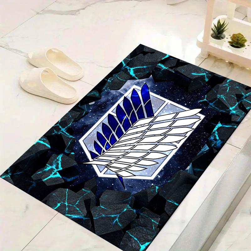 1Pc Attack Titan Emblem Rug, Office Carpet Indoor Outdoor Doormat, Non-Slip, Comfortable, Living, Christmas Halloween, Xmas Gift L1564