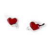 [K6472] - Red 'Love' Silver Earrings