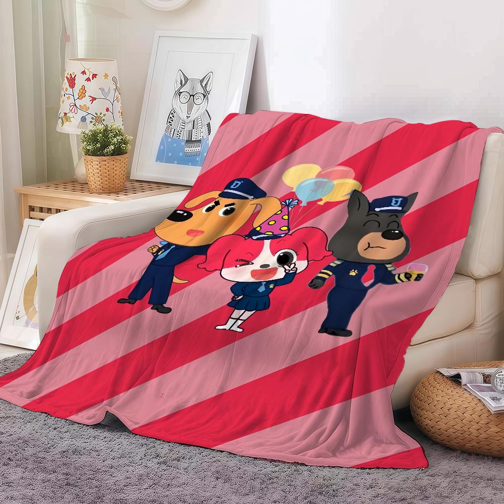 Cartoon S-Safety-Sheriff Labrador-S Blanket Warm Soft Suitable For Bedroom Sofa Bed Living Room Office Travel Camping Gifts