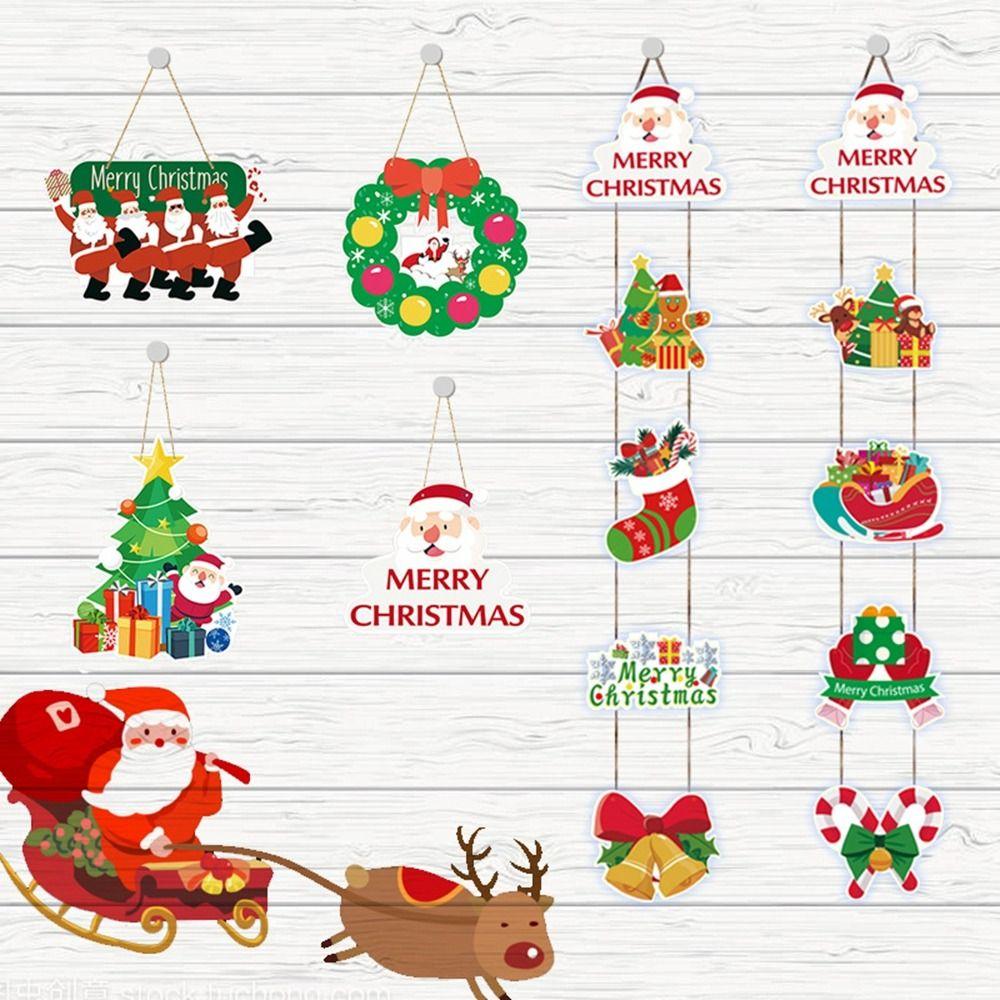 Decorative Snowman Elk Couplet Paper Merry Christmas Door Hanging Banner Xmas Ornament Home