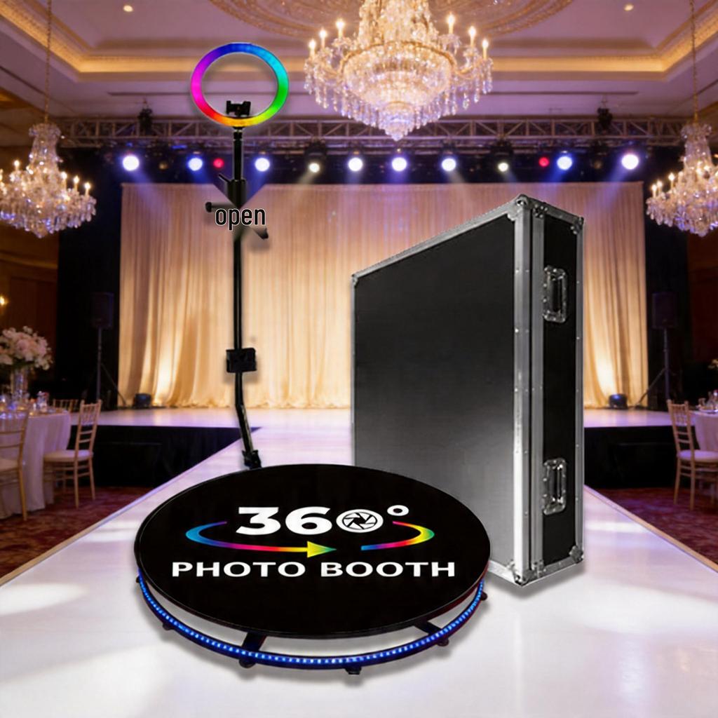 360-Degree Rotating Photo Booth Platform for Weddings and Events