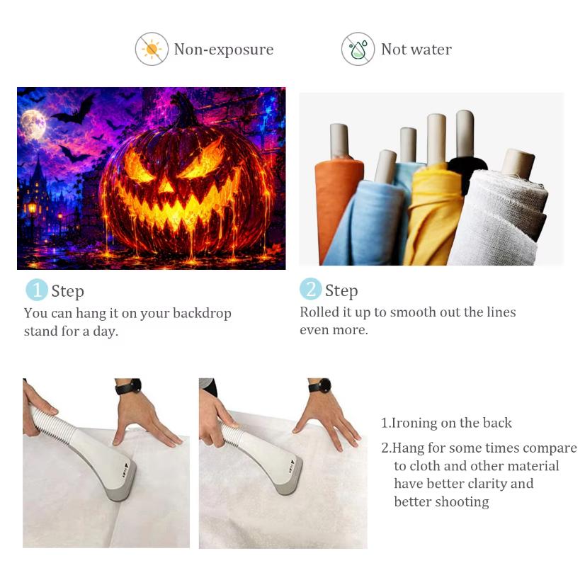 Terrifying Halloween Party Decoration Backdrop Skull Pumpkins Lantern Bats Banner Scary Evil Ghost Background Photo Studio Props717