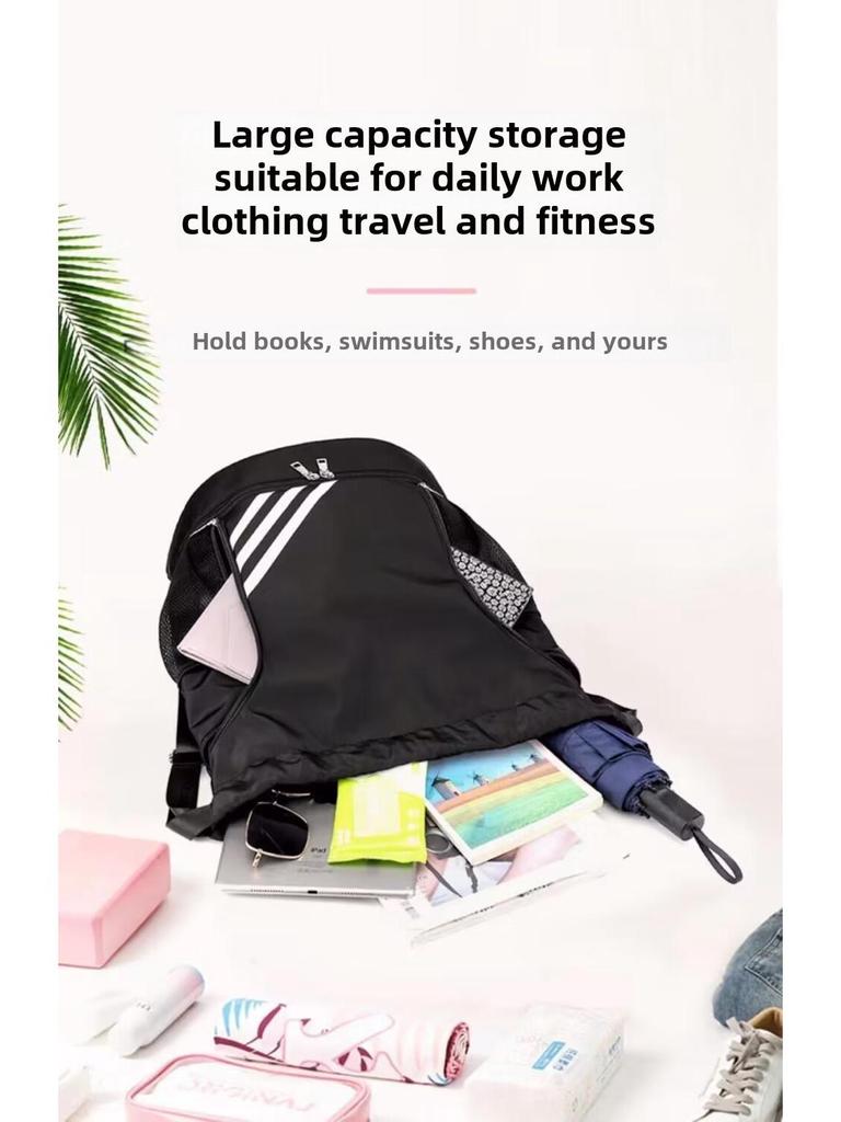 2024 Горячий стиль рюкзак с завязками на шнурке, большой вместимостью, легкая конструкция для плавания, путешествий, баскетбола - разделение сухого и влажного воздуха