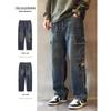Джинсы JYL мужские широкие американские с тяжелой стиркой весенние модные большого размера карго джинсовые