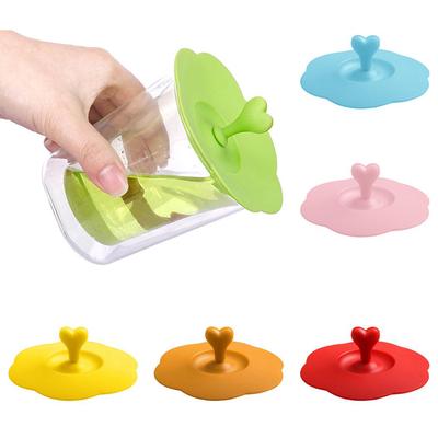 Многоразовая безопасная силиконовая ручка в форме сердца с защитой от пыли, кофейная кружка, стеклянная чашка, крышка, крышка